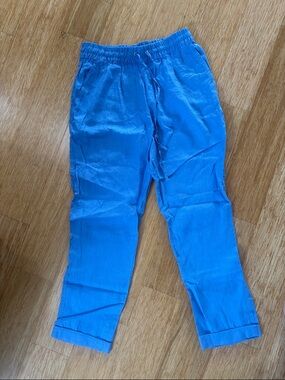 H&M Light Blue 100% Linen Drawstring Pants